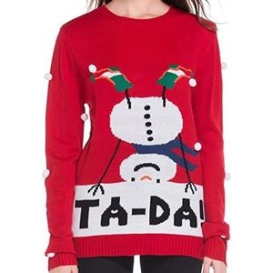 Ta-da ta da snowman ugly sweater